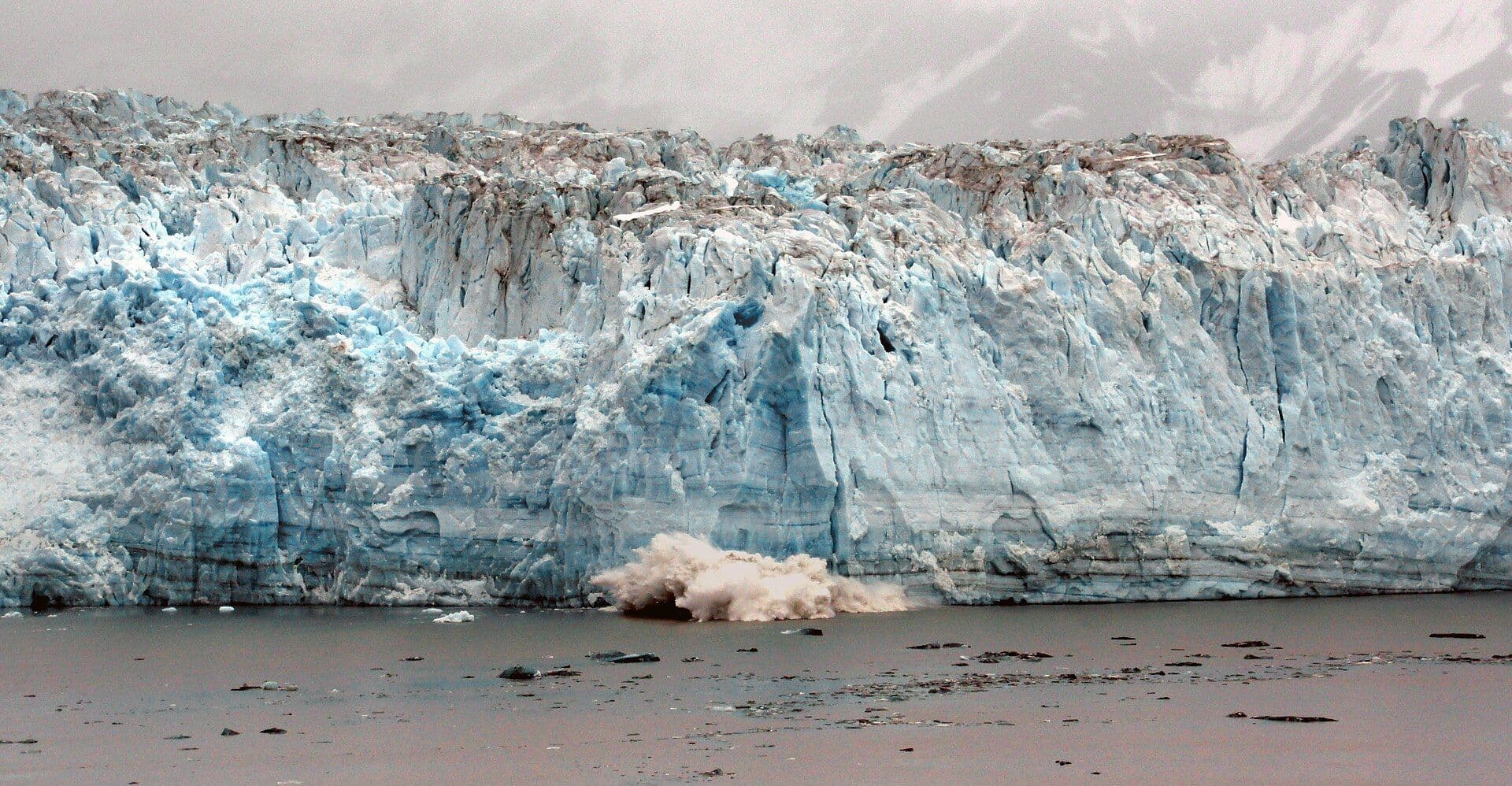 The blue ice face of Hubbard Glacier, Alaska